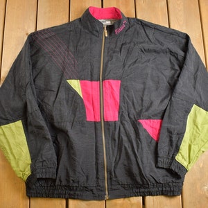 Vintage 1990s Puma Full Zip Color Block Windbreaker Jacket / 90s Puma / Athletic Spring Summer Sportswear / Streetwear / Athleisure