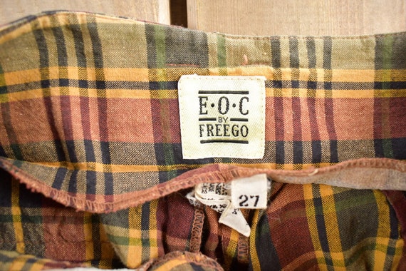 Vintage 1980s EOC By Freego Plaid Pants Size 27x2… - image 6