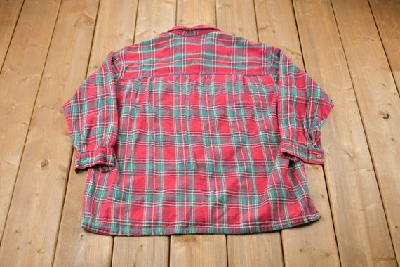 Vintage 1990s Tangibles Plaid Button Up Shirt / 1… - image 2