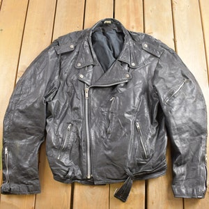 Vintage 1980s Leather Biker Jacket / Motorcycle Jacket / Leather Coat / Vintage Biker Jacket / Heavy Weight