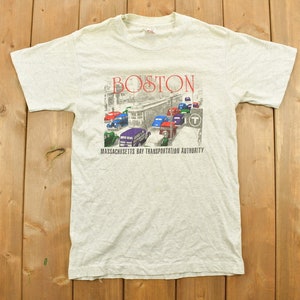 Vintage 1990s Boston Transportation Souvenir T Shirt / Massachusetts / Made In USA / Vacation Tee / Travel T Shirt / Single Stitch