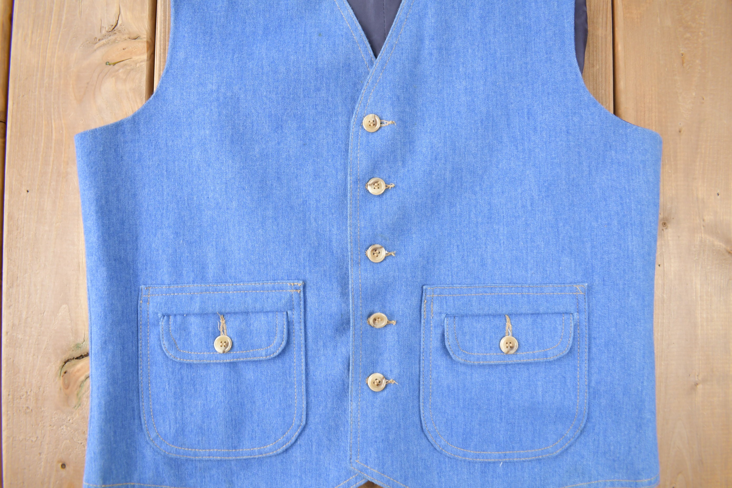 トップス Levi's Panatela (1970svest made in usa) Vintage 1970s Levi's Panatela Denim Button up Vest Made in
