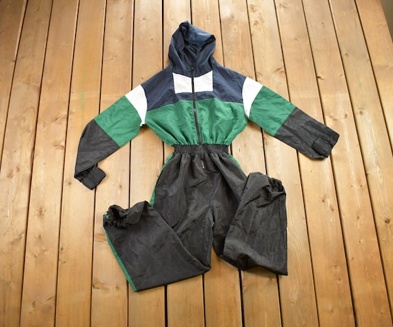 Vintage 1980s Color Block Ski Jumpsuit Size / Vin… - image 1