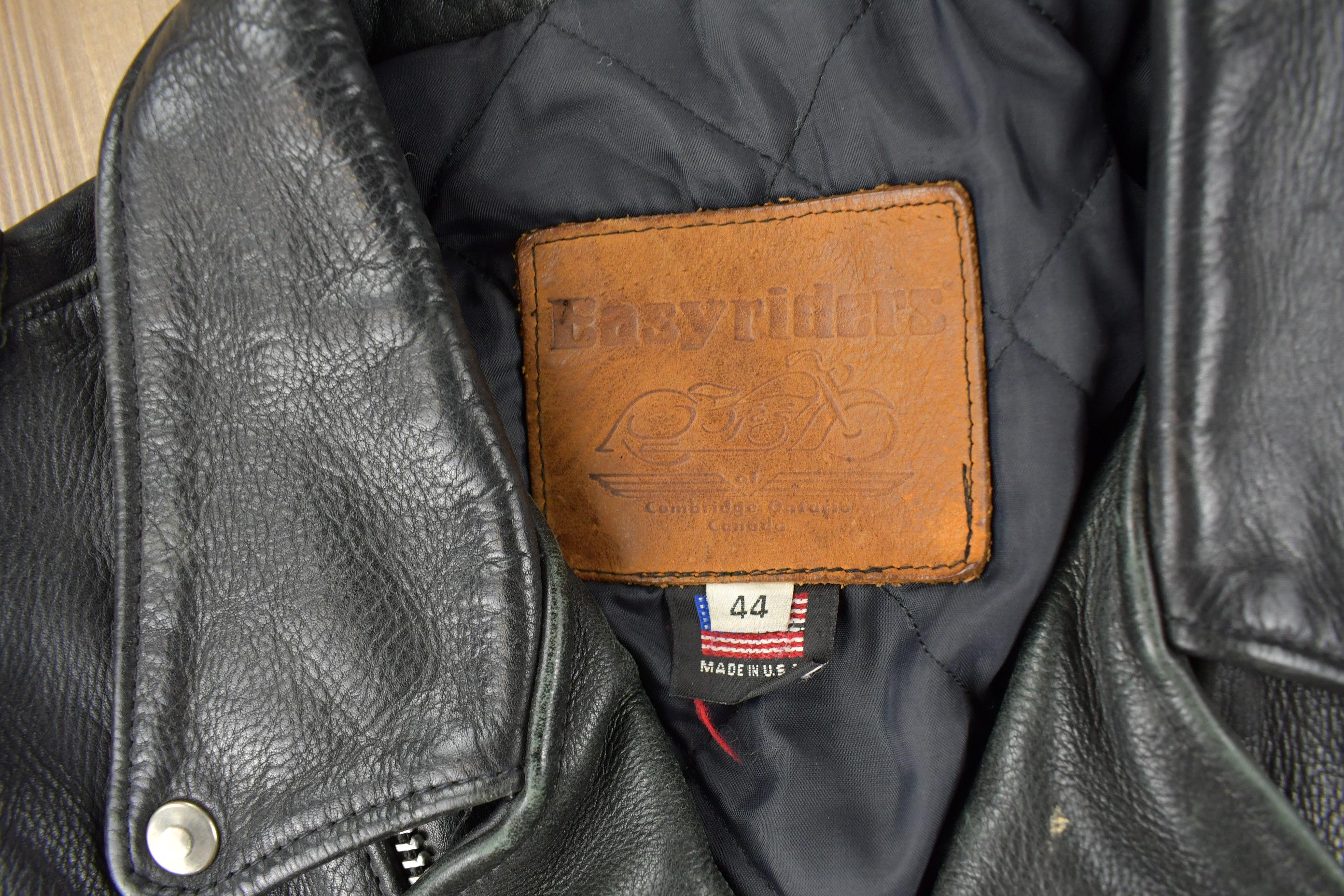 Vintage 1990s Easy Riders Leather Biker Jacket Made in USA