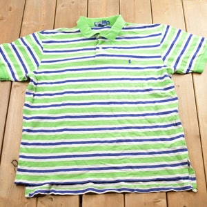 Vintage 1990s Polo Ralph Lauren Striped Shirt / 90s Button Up / Souvenir / Athleisure / Streetwear / Embroidered / Vintage Ralph / Button Up