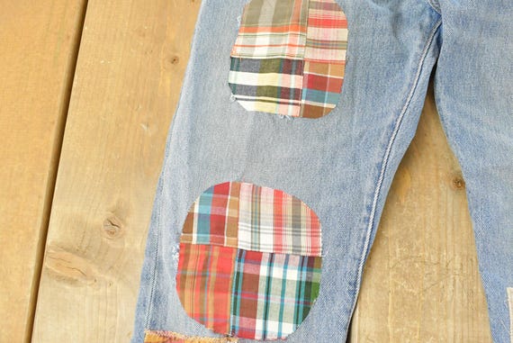 Vintage 2000s Levi's Distressed Patchwork Denim J… - image 4
