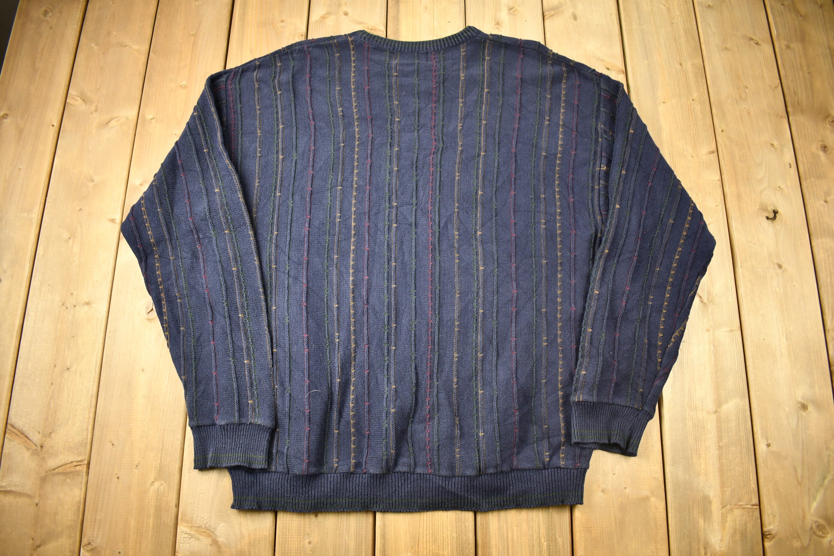Vintage 1990s Round Tree & Yorke 3D Cable Knit Crewneck Vintage 1990s Round Tree & Yorke 3D Cable Knit Crewneck