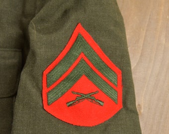 Vintage 1968 US Marine Corps Military Jacket / Button up