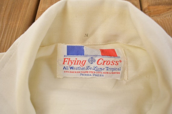 Vintage 1970s Flying Cross Blank White Button Up … - image 3