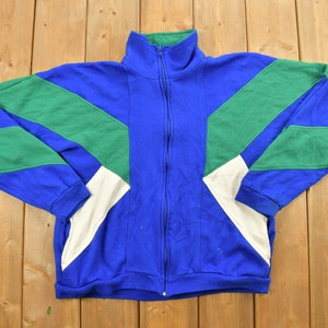 Vintage 1990s First Run Zip Up Sweater / Vintage 90s Crewneck / Color Block / Outdoor / Track Jacket / Zip Up Sweatshirt / Athletic / Active