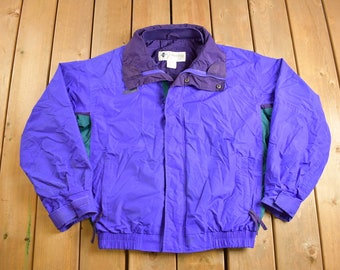 Jaqueta bomber vintage Columbia Sportswear com zíper frontal, anos 90 / Jaqueta de outono / Logotipo da marca / Jaqueta externa / Moda streetwear