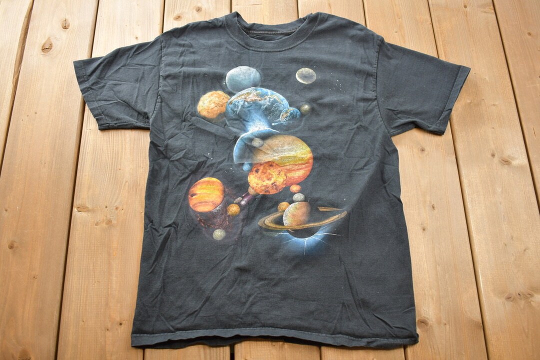 T-shirt Vintage Y2K Aliens In Space – Homme 2XL – Gildan – Fabriqué Aux USA