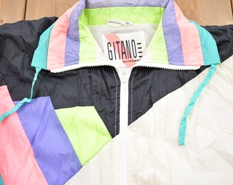Vintage 1980s Gitano Outerwear Abstract Full Zip Windbreaker