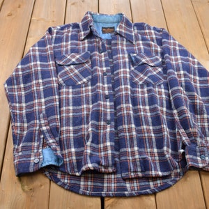 Vintage 1990s Mac Campbell Double Breast Pocket Button Up Shirt / 1990s Button Up / Vintage Flannel / Basic Button Up