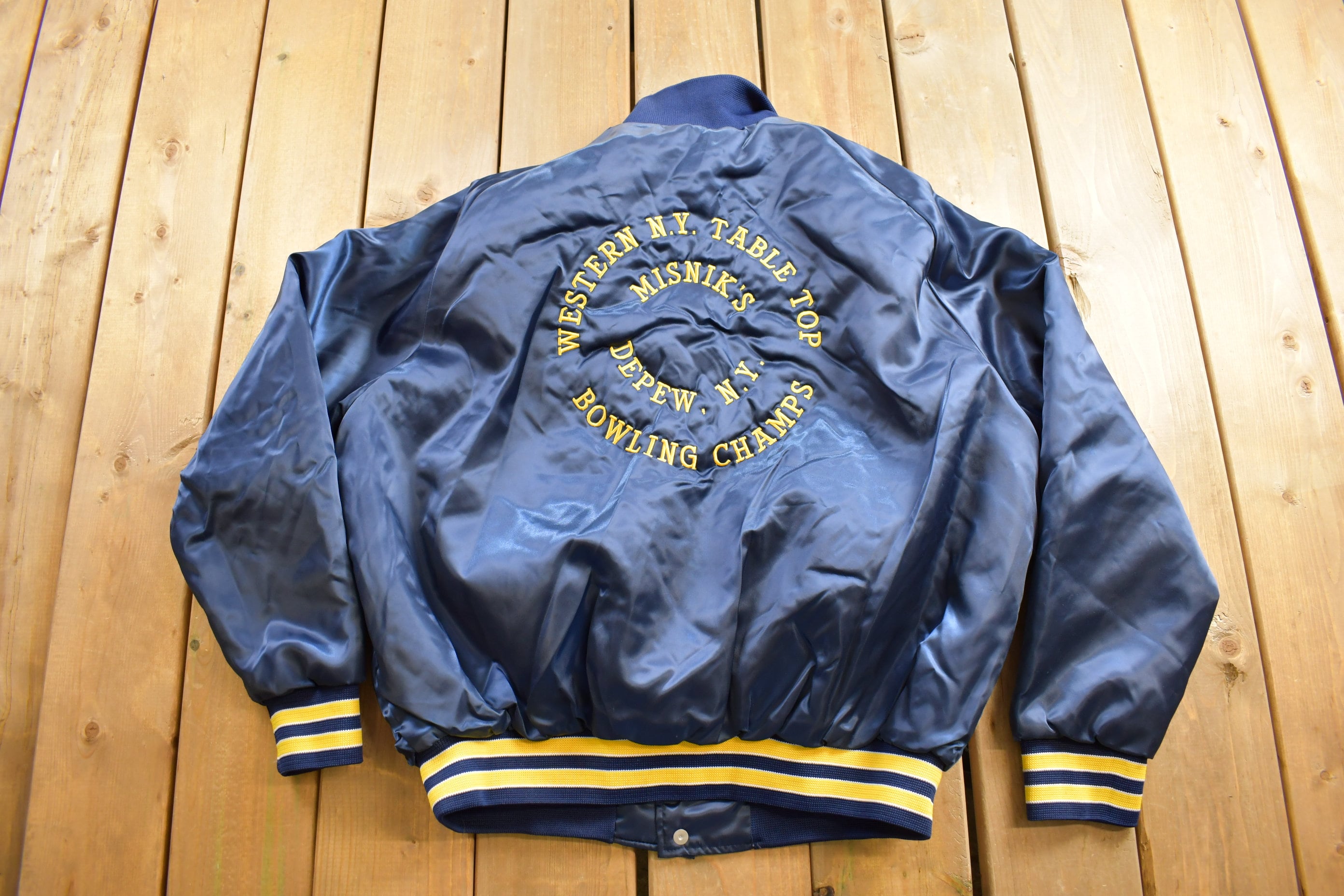 Vintage 1980s Bowling Champs 'dennis' Satin Jacket / Snap Vintage 1980s Bowling Champs 'dennis' Satin Jacket / Snap