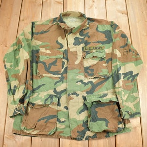 Vintage 1995 US Army Woodland Camo Hot Weather Combat Jacket / USMC / US Army / Militaria / Size Medium