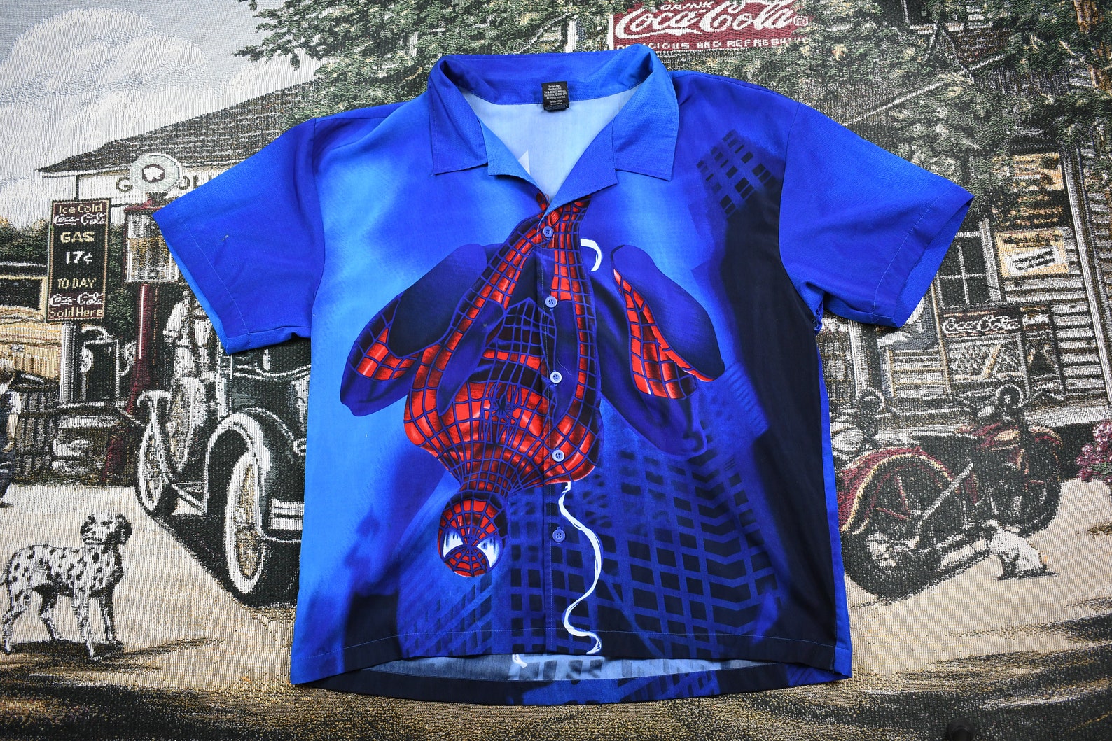 Vintage Button Up TShirt / Marvel Spiderman / Superheld All Etsy