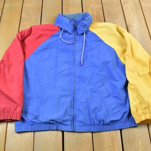 Vintage 1990s World Travel Club Color Block Windbreaker Jacket / Size L