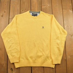 Vintage 1990s Tommy Hilfiger Knitted Crewneck Sweater / Vintage 90s Crewneck / All Over Pattern / Colorful / Sweatshirt / Abstract Pattern
