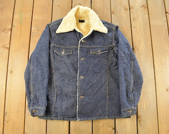 Sz S M Mens Womens Denim Jean Zip Trucker Bomber Jacket Coat
