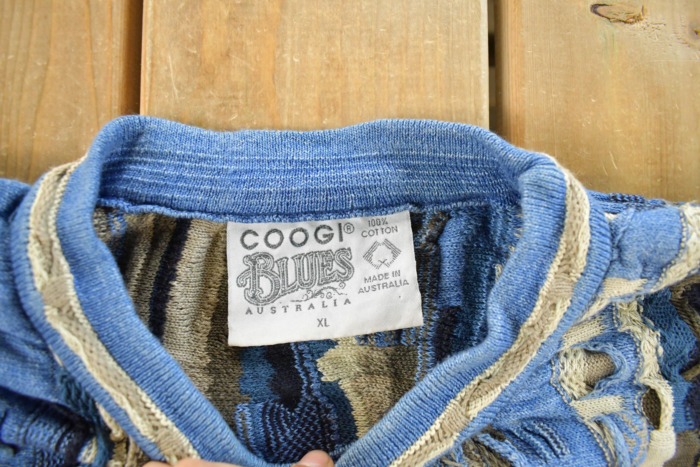 Vintage 1990s Coogi Blues Knit Sweater Men's XL / 90s Coogi / Made