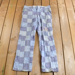 Vintage 1970s Handmade Patchwork Trousers Size 36 x 29 / True Vintage / American Vintage / Hippie Style / Vintage Pants