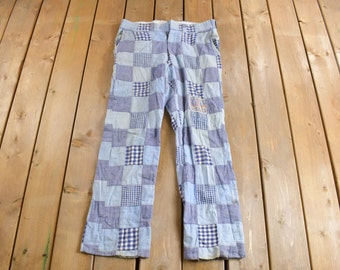 Vintage 1970s Handmade Patchwork Trousers Size 36 x 29 / True Vintage / American Vintage / Hippie Style / Vintage Pants