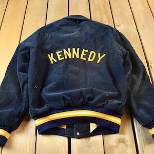 Vintage 1950s KENNEDY Corduroy Varsity Jacket / Embroidered / Streetwear / Made In Canada / Size 38 / True Vintage