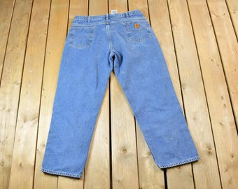Vintage Y2K Carhartt Lined Work Pants Size 40 x 32 / 90s Carpenter Pants / Made In USA / Distressed Carhartt / Vintage Workwear