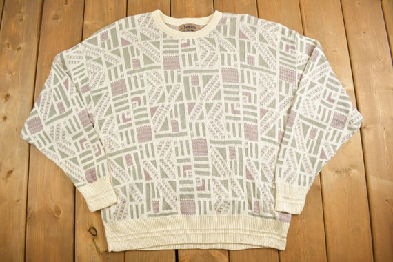 Vintage 1990 Jantzen Knit Abstract Sweater / Vint… - image 1