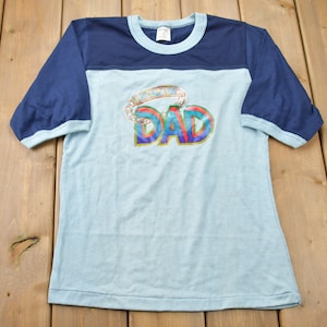 Vintage 1980s A #1 Dad Ringer T-Shirt / Streetwear / Retro Style / Single Stitch / Made In Canada / 80s Graphic Tee / Fathers Day