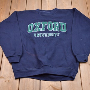 Vintage 1990s University of Oxford Collegiate Crewneck / Oxford Graphic / NCAA Sweatshirt / Sportswear / Americana / Deluxe Sweats