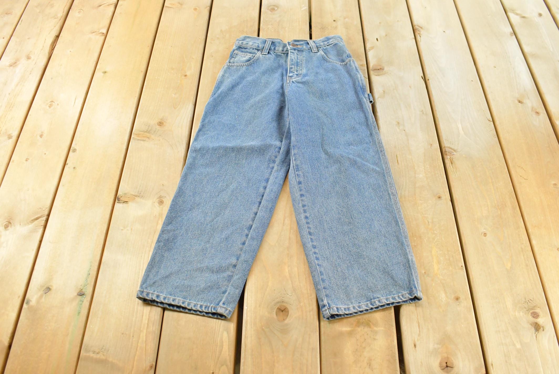 Vintage 1990s Deadstock Dickies Denim Blue Jeans Youth 22 x 22.5 / 90s Streetwear / Painter Carpenter