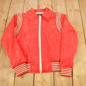 Vintage 1970s Blank Red Water Repellent Windbreaker Jacket / Streetwear / Light Jacket / Full Zip Windbreaker / True Vintage