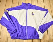 Vintage 1990s Marinette Marines Color Block Windbreaker Jacket Team Logo Vintage Sportswear Streetwear Athleisure Made In USA