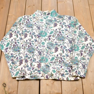 Vintage 90er Jahre Rollkragen Sweatshirt im Paisley Design / 90er Jahre Rundhals / Streetwear / Vintage Damenmode