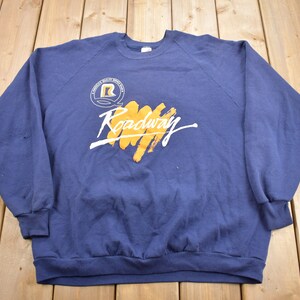 Vintage 1980s Roadway Service Team Graphic Crewneck Sweatshirt / 80s Crewneck / Made In USA / Streetwear