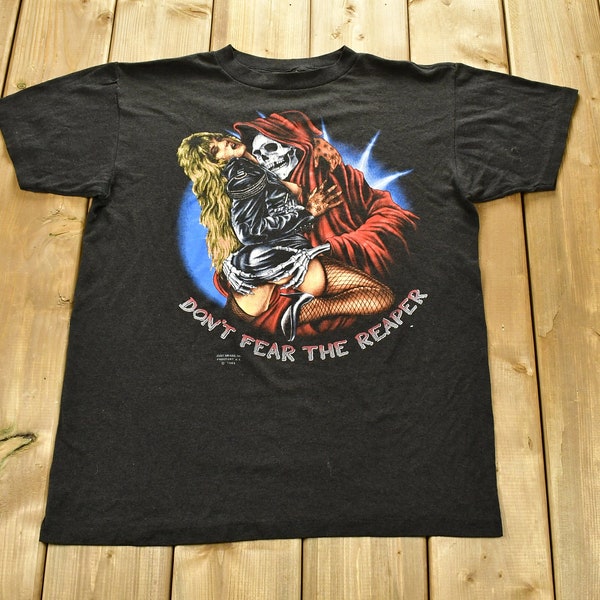 Camiseta vintage de la Semana de la Bicicleta de Daytona Beach "Don't Fear The Reaper" de 1989 / Costura simple / Fabricada en EE. UU. / Gráfico de los 90 / Camiseta de motociclista / Camiseta vintage