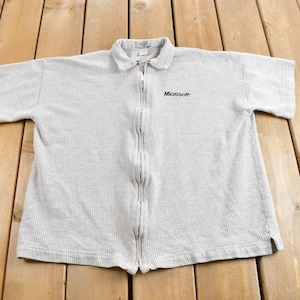 Vintage Y2K Microsoft Quarter Zip Shirt / Vintage Microsoft / Made In Canada / Microsoft Uniform