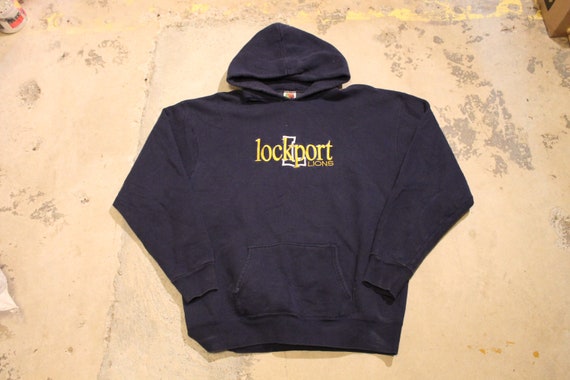 90s Hoodie / Embroidered Vintage Sweater / Lockpor