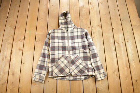 Vintage 1980s Explorer Wool Plaid Jacket / Vintage Wool Coat