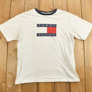 Vintage 1990s Tommy Hilfiger Big Flag Graphic T Shirt / Vintage T Shirt / Streetwear / Graphic Tee / Vintage Hilfiger / Vintage Tommy