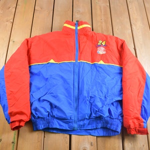 Vintage 1990s Jeff Gordon Dupont Nascar Puffer Jacket / Athleisure / Sportswear / Streetwear / Color Block