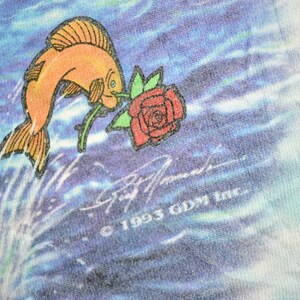 Vintage 1993 Grateful Dead Ship Of Fools All Over Print Pirate T-shirt / Band Tee Music Promo / Tie Dye / Single Stitch / Liquid Blue image 4