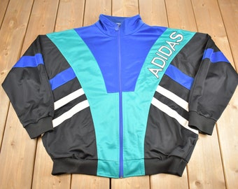 Vintage Adidas Jacket Blue Color Block Size M 80s 90s - Etsy