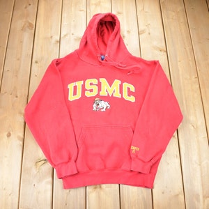 Vintage 1990s USMC Bulldogs Hoodie / Embroidered / NCAA Sweatshirt / Sportswear / Americana