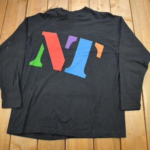 Vintage 1990s NT Graphic Long Sleeve T Shirt / Vintage T Shirt / Streetwear / Graphic Tee / Single Stitch