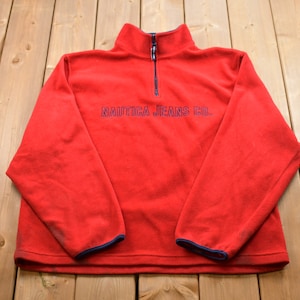 Vintage 90s Nautica Jeans Co. Fleece 1/4 Zip Logo Jacket
