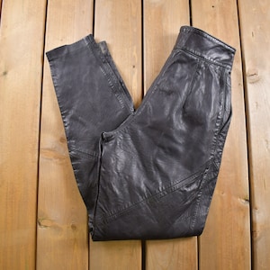 Vintage 1980&#39;s Rumors n Gossyp Leather Pants Size 25 x 32.5 / Made in Canada / Vintage Leathers / Streetwear Fashion / Vintage Pants