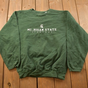 Vintage 1990s Michigan State Spartans Collegiate Crewneck / Embroidered / NCAA Sweatshirt / Sportswear / Americana